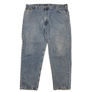 Carhartt Jeans Mens 48X32 Relaxed Fit Tapered Leg Medium Wash Blue Denim Cotton